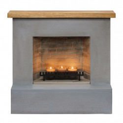 Cheminée électrique à bougies parfumées - ROLF Zenflame - Effets flammes et crépitement - Gris de marque TAGU, référence: B9317800