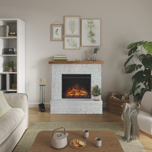 Cheminée électrique décorative "ROLF" Blanc - Powerflame - TAGU