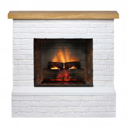 Cheminée électrique connectée 1400W - ROLF Powerflame 2 - effets flammes 3D, et crépitement - blanc de marque TAGU, référence: B9318000