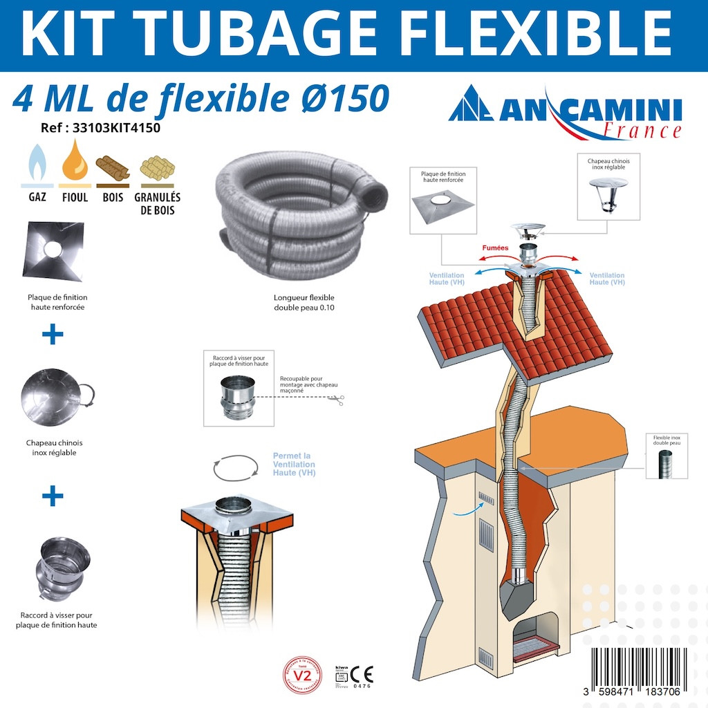 Kit Tubage Cheminee 150