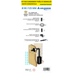 Kit raccordement concentrique sortie horizontale pour poêle à granulés – Ø80/125 mm - An Camini France