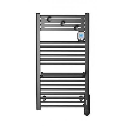 Sèche-serviettes électrique à inertie fluide – Actibain 500 W – tubes ronds – thermostat électronique – noir - Noirot