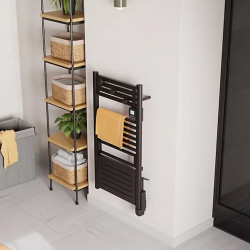 Sèche-serviettes électrique à inertie fluide – Actibain 750 W – tubes ronds – thermostat électronique – noir - Noirot