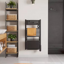 Sèche-serviettes électrique à inertie fluide – Actibain 750 W – tubes ronds – thermostat électronique – noir - Noirot