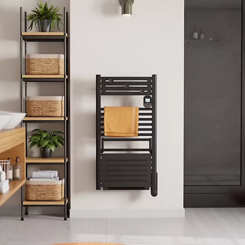 Sèche-serviettes électrique à inertie fluide – Actibain 750 W – tubes ronds – thermostat électronique – noir - Noirot