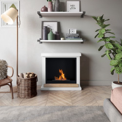 Cheminée bioéthanol - FreeFlame HAGEN - flamme réelle sans conduit - blanche - TAGU