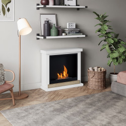 Cheminée bioéthanol - FreeFlame HAGEN - flamme réelle sans conduit - blanche - TAGU