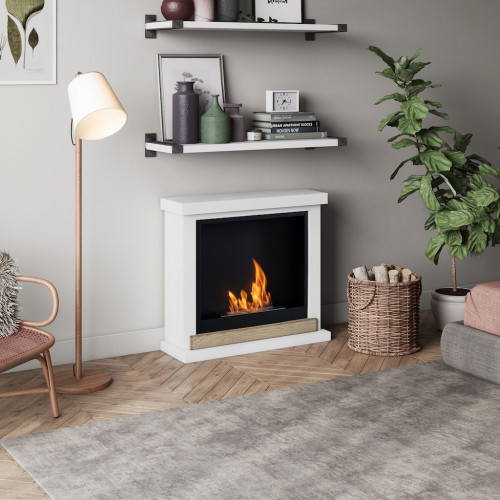 Cheminée bioéthanol - FreeFlame HAGEN - flamme réelle sans conduit - blanche - TAGU