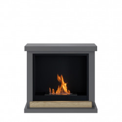 Cheminée bioéthanol - FreeFlame HAGEN - flamme réelle sans conduit - grise - TAGU