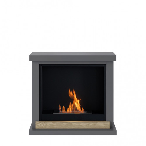 Cheminée bioéthanol - FreeFlame HAGEN - flamme réelle sans conduit - grise - TAGU