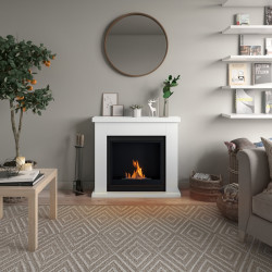 Cheminée bioéthanol - FreeFlame FRODE - flamme réelle sans conduit - blanche - TAGU