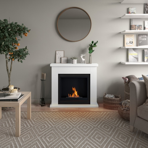 Cheminée bioéthanol - FreeFlame FRODE - flamme réelle sans conduit - blanche - TAGU