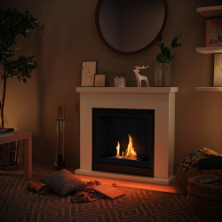 Cheminée bioéthanol - FreeFlame FRODE - flamme réelle sans conduit - blanche - TAGU