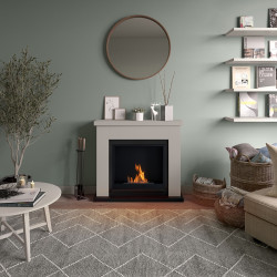 Cheminée bioéthanol - FreeFlame FRODE - flamme réelle sans conduit - beige - TAGU