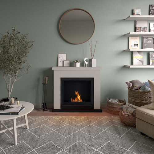 Cheminée bioéthanol - FreeFlame FRODE - flamme réelle sans conduit - beige - TAGU