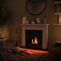 Cheminée bioéthanol - FreeFlame FRODE - flamme réelle sans conduit - beige - TAGU