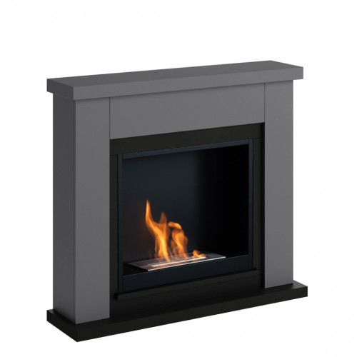 Cheminée bioéthanol - FreeFlame FRODE - flamme réelle sans conduit - grise - TAGU