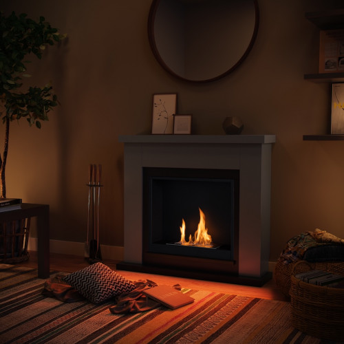 Cheminée bioéthanol - FreeFlame FRODE - flamme réelle sans conduit - grise - TAGU