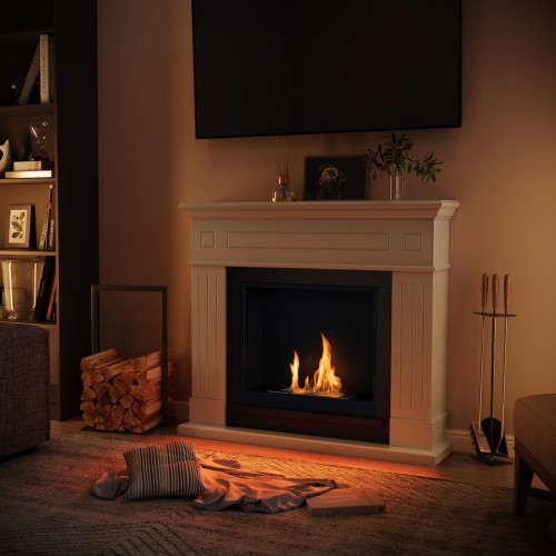 Cheminée bioéthanol - FreeFlame LARSEN - flamme réelle sans conduit - blanche - TAGU