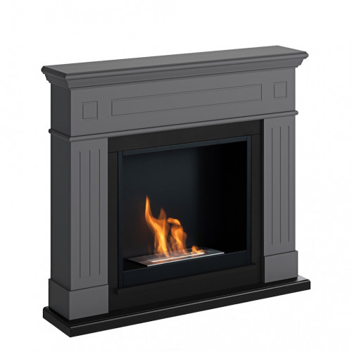 Cheminée bioéthanol - FreeFlame LARSEN - flamme réelle sans conduit - grise - TAGU