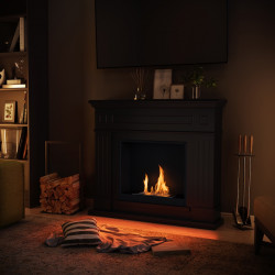 Cheminée bioéthanol - FreeFlame LARSEN - flamme réelle sans conduit - noire - TAGU