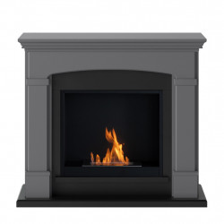 Cheminée bioéthanol - FreeFlame HELMI - flamme réelle sans conduit - grise - TAGU