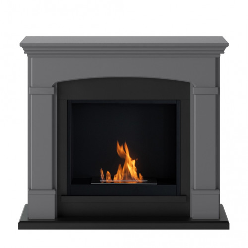 Cheminée bioéthanol - FreeFlame HELMI - flamme réelle sans conduit - grise - TAGU