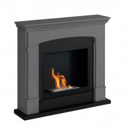 Cheminée bioéthanol - FreeFlame HELMI - flamme réelle sans conduit - grise - TAGU