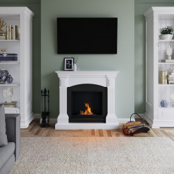 Cheminée bioéthanol - FreeFlame MAGNA - flamme réelle sans conduit - blanche - TAGU