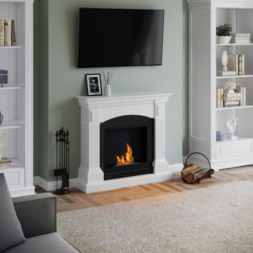 Cheminée bioéthanol - FreeFlame MAGNA - flamme réelle sans conduit - blanche - TAGU