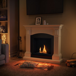 Cheminée bioéthanol - FreeFlame MAGNA - flamme réelle sans conduit - blanche - TAGU