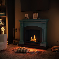 Cheminée bioéthanol - FreeFlame MAGNA - flamme réelle sans conduit - Turquoise - TAGU