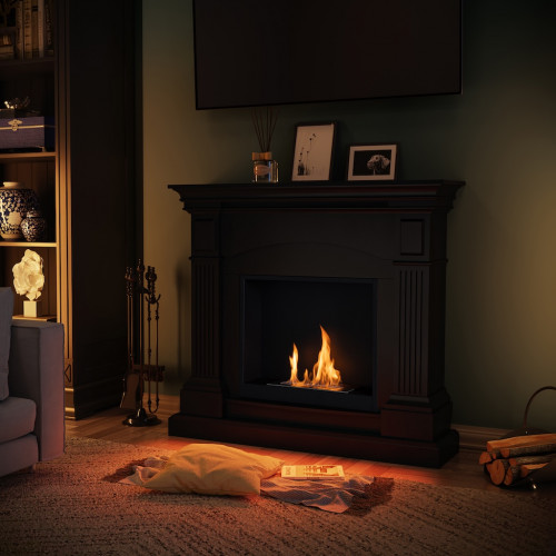 Cheminée bioéthanol - FreeFlame MAGNA - flamme réelle sans conduit - noire - TAGU