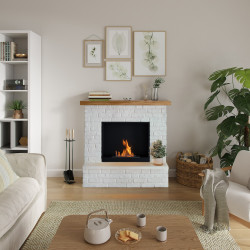 Cheminée bioéthanol - FreeFlame ROLF - flamme réelle sans conduit - blanche - TAGU