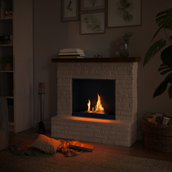 Cheminée bioéthanol - FreeFlame ROLF - flamme réelle sans conduit - blanche - TAGU