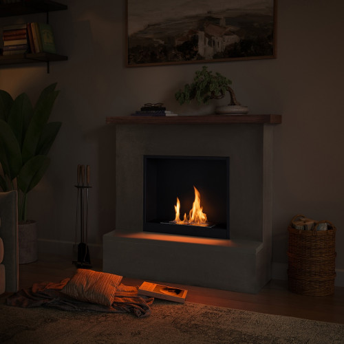 Cheminée bioéthanol - FreeFlame ROLF - flamme réelle sans conduit - grise - TAGU