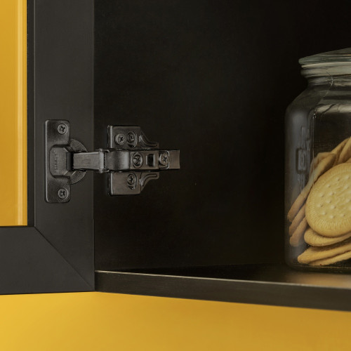 Lot de 20 charnières coudées X91 avec fermeture amortie et embases Euro -  hauteur 0 -  nickelé -  titane - EMUCA