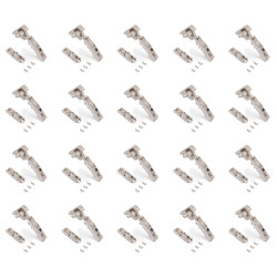 Lot de 20 charnières droites X91 à fermeture amortie avec embases droite à visser -  Hauteur 1 -  Acier -  Nickelé de marque EMUCA, référence: B9323000