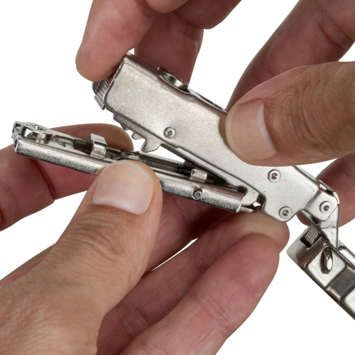 Lot de 20 charnières super coudées X91 à fermeture amortie avec embases droite à visser -  Hauteur 1 -  Acier -  Nickelé - EMUCA