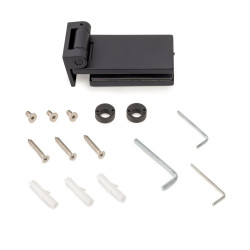 Charnière pour porte en verre avec garniture - charnière horizontale avec embout de 40mm - pour porte de 8-12mm - aluminium e - EMUCA