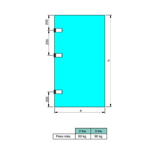 Charnière pour porte en verre avec garniture -  charnière horizontale avec embout de 40mm -  pour porte de 8-12mm -  aluminium e - EMUCA