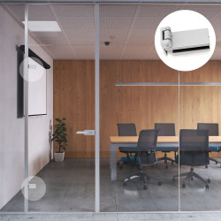 Charnière pour porte en verre avec garniture -  charnière horizontale avec embout de 40mm -  pour porte de 8-12mm -  aluminium e - EMUCA