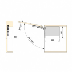 Compas pour portes relevables Altius Lift - Relevable 560-1800 (L (low)) - Acier et plastique - Gris antracite - EMUCA