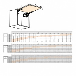 Compas pour portes relevables Altius Lift - Relevable 1100-2900 (M (medium)) - Acier et plastique - Blanc - EMUCA