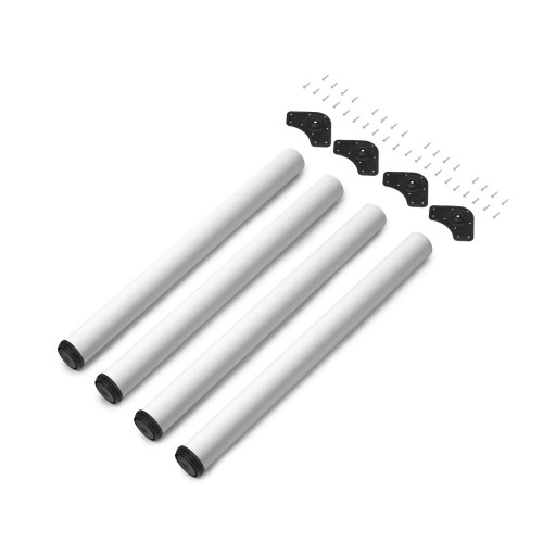 Lot de 4 pieds de table -  diamètre 60mm -  H 830mm -  Acier -  Peint en blanc - EMUCA
