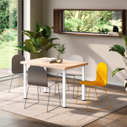 Lot de 4 pieds de table -  diamètre 60mm -  H 830mm -  Acier -  Peint en blanc - EMUCA