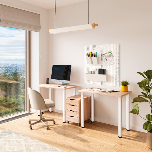 Lot de 4 pieds de table -  diamètre 60mm -  H 830mm -  Acier -  Peint en blanc - EMUCA