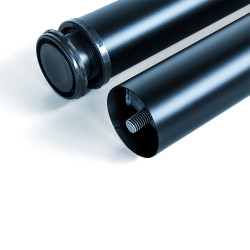 Lot de 4 pieds de table - diamètre 60mm - H 830mm - Acier - Peint en noir - EMUCA