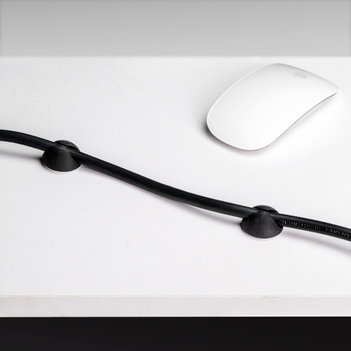 Lot de 2 Chemin de câbles sous le bureau -  Longueur 430 mm -  Acier -  Peint en noir - EMUCA