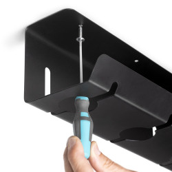 Lot de 2 Chemin de câbles sous le bureau -  Longueur 430 mm -  Acier -  Peint en noir - EMUCA